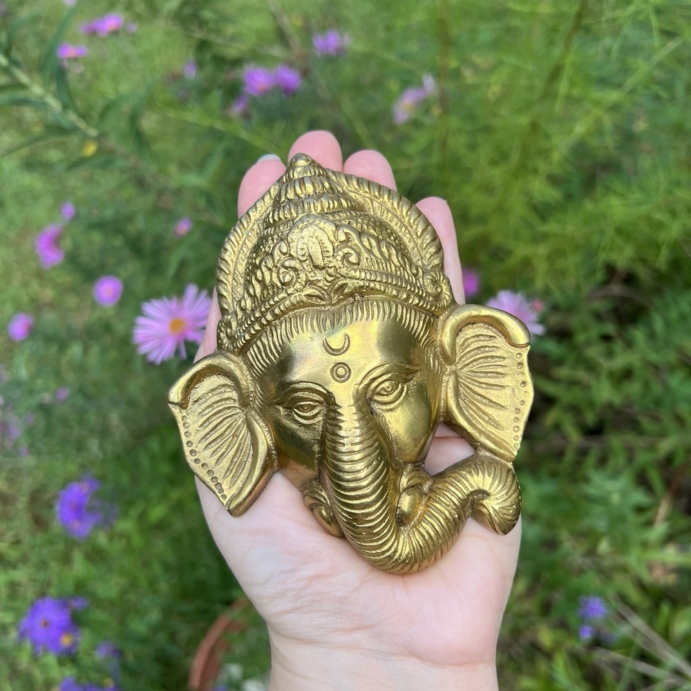 Beautiful Lord Ganesha Face Statue Wall Hanging Christmas Gift Home Decor Art - Picture 12 of 13